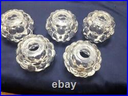 Antique Set of 5 grape bobeches glass for chandelier and lamps parts