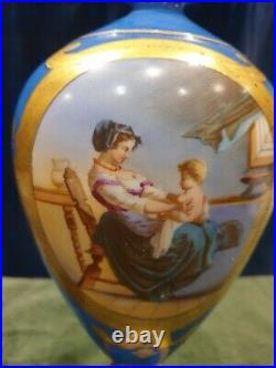 Antique Sevres Blue Celeste Style Vase For Parts For Lamp Maybe 19thC