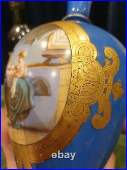 Antique Sevres Blue Celeste Style Vase For Parts For Lamp Maybe 19thC