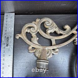Antique Slag Glass Bridge Arm Floor Lamp Parts Houze Akro Agate Cast Iron Vtg