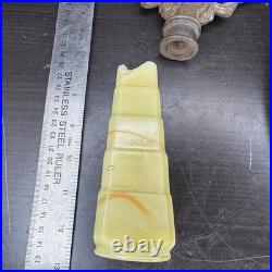 Antique Slag Glass Bridge Arm Floor Lamp Parts Houze Akro Agate Cast Iron Vtg