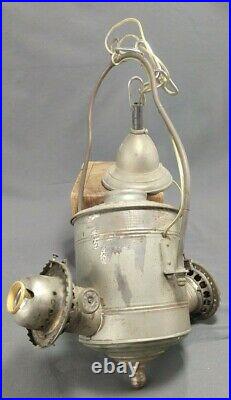 Antique Steel Double Angle Oil Lamp Co Converted Chandelier Body Restore Parts