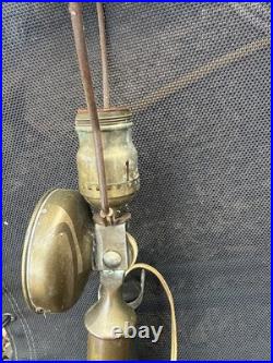 Antique Telephone Brass Candlestick Style Vintage Lamp Untested