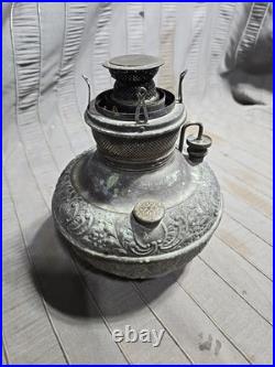 Antique The New Juno E Miller Oil Kerosene Lamp Font AS-IS PARTS