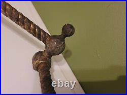 Antique Twisted Brass 3 Arm Gas Light Wall Sconce Swing Arm Lamp Valve Parts
