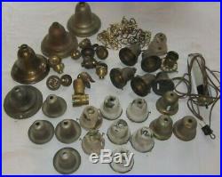 Antique VIntage Brass Light Lamp Parts Electric Gas Oil Fixture Bell Refurbish