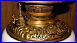 Antique Victorian Banquet Floral GWTW Electrified Oil Lamp 3 Tier