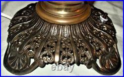 Antique Victorian Banquet Floral GWTW Electrified Oil Lamp 3 Tier