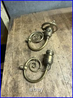 Antique Victorian Electric Light Lamp Wall Sconce Fixture Holder Brass Parts USA