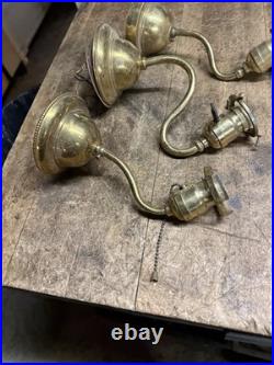 Antique Victorian Electric Light Lamp Wall Sconce Fixture Holder Brass Parts USA