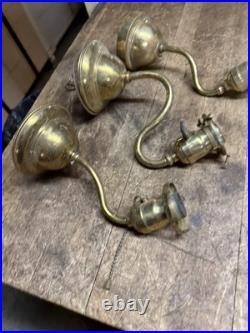 Antique Victorian Electric Light Lamp Wall Sconce Fixture Holder Brass Parts USA