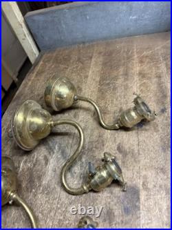 Antique Victorian Electric Light Lamp Wall Sconce Fixture Holder Brass Parts USA