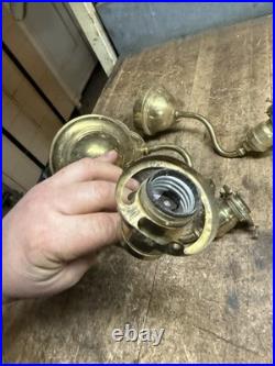 Antique Victorian Electric Light Lamp Wall Sconce Fixture Holder Brass Parts USA