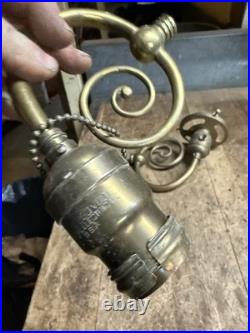 Antique Victorian Electric Light Lamp Wall Sconce Fixture Holder Brass Parts USA