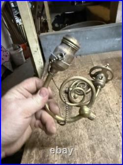 Antique Victorian Electric Light Lamp Wall Sconce Fixture Holder Brass Parts USA