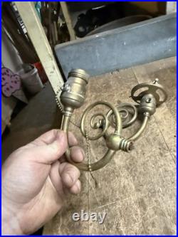 Antique Victorian Electric Light Lamp Wall Sconce Fixture Holder Brass Parts USA