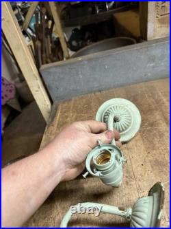 Antique Victorian Electric Light Lamp Wall Sconce Fixture Holder Brass Parts USA