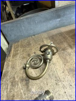 Antique Victorian Electric Light Lamp Wall Sconce Fixture Holder Brass Parts USA