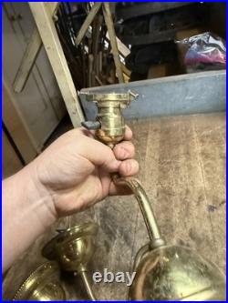 Antique Victorian Electric Light Lamp Wall Sconce Fixture Holder Brass Parts USA