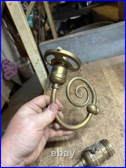 Antique Victorian Electric Light Lamp Wall Sconce Fixture Holder Brass Parts USA