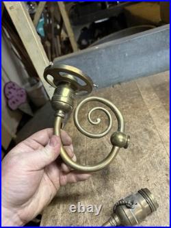 Antique Victorian Electric Light Lamp Wall Sconce Fixture Holder Brass Parts USA
