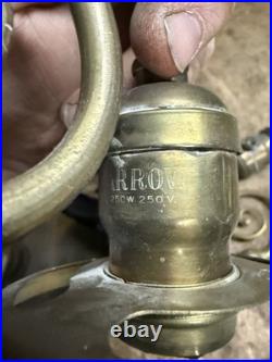 Antique Victorian Electric Light Lamp Wall Sconce Fixture Holder Brass Parts USA