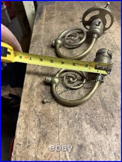 Antique Victorian Electric Light Lamp Wall Sconce Fixture Holder Brass Parts USA