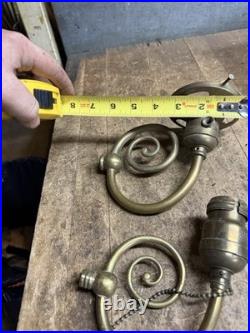 Antique Victorian Electric Light Lamp Wall Sconce Fixture Holder Brass Parts USA