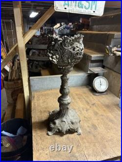 Antique Victorian Rare Miller Petroleum Table Parlor Oil Lamp Light Brass Parts