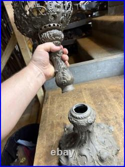 Antique Victorian Rare Miller Petroleum Table Parlor Oil Lamp Light Brass Parts