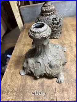 Antique Victorian Rare Miller Petroleum Table Parlor Oil Lamp Light Brass Parts