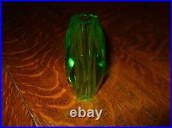 Antique Vintage Art Deco Faceted Green Glass Lamp Lighting Parts Arts & Crafts