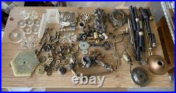 Antique Vintage Brass Gas Light Lamp Crystal Glass Chandelier Parts Marble Lot