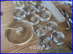 Antique Vintage Brass Gas Light Lamp Crystal Glass Chandelier Parts Marble Lot
