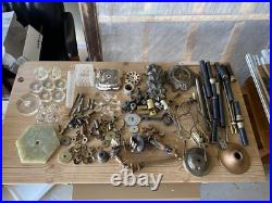 Antique Vintage Brass Gas Light Lamp Crystal Glass Chandelier Parts Marble Lot