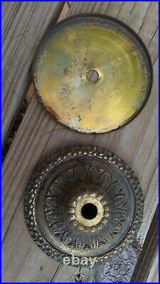 Antique Vintage Brass Lamp Base Parts for Restoration