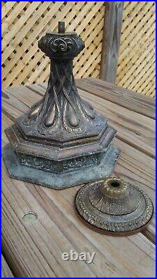 Antique Vintage Brass Lamp Base Parts for Restoration