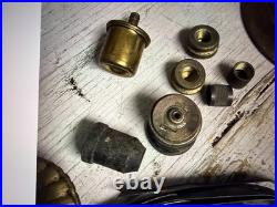 Antique Vintage Brass Lamp Parts Lot Sockets Base Chain Finial Repair Salvage