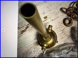 Antique Vintage Brass Lamp Parts Lot Sockets Base Chain Finial Repair Salvage