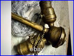 Antique Vintage Brass Lamp Parts Lot Sockets Base Chain Finial Repair Salvage