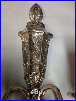 Antique Vintage Cast Metal Brass 15 3/4 Beautifull Light Sconce Lamp Parts
