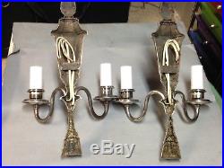 Antique Vintage Cast Metal Brass 15 3/4 Beautifull Light Sconce Lamp Parts