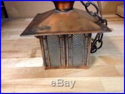 Antique Vintage Copper Arts Crafts Missi0n Ceiling Light Fixture Lamp Part