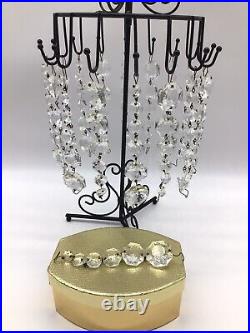 Antique Vintage Glass Cut Crystal Chandelier Lamp Parts 102 Prism Lot 17 Strands