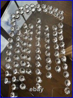 Antique Vintage Glass Cut Crystal Chandelier Lamp Parts Octagon Prisms Lot Of 95