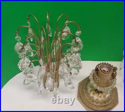 Antique Vintage Hollywood Regency Waterfall Boudoir Table Lamp Parts See Add