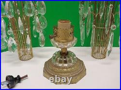 Antique Vintage Hollywood Regency Waterfall Boudoir Table Lamp Parts See Add