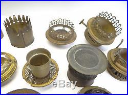 Antique Vintage LotMetal Brass Cosmos-Brenner Large Burners Kerosene Lamp Parts