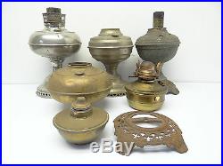Antique & Vintage Lot Used Old Metal Brass Oil Lamp Founts Bodies Bases Parts