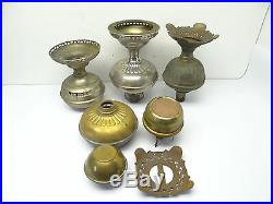 Antique & Vintage Lot Used Old Metal Brass Oil Lamp Founts Bodies Bases Parts